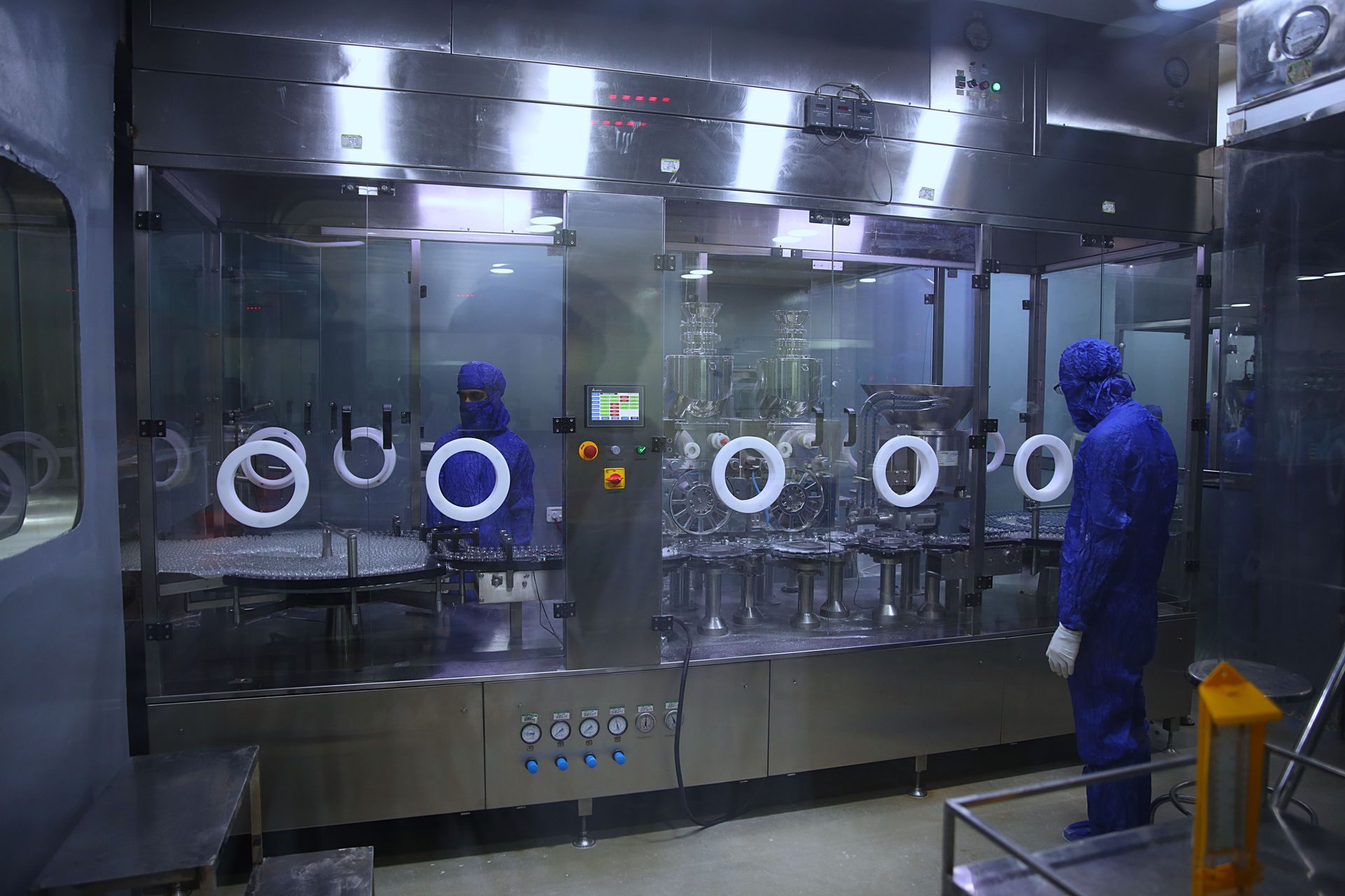 Precision lens grinding equipment inside a modern optical lens lab
