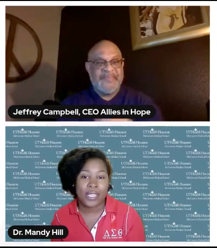 A man named jeffrey campbell is talking to a woman named dr. mandy hill