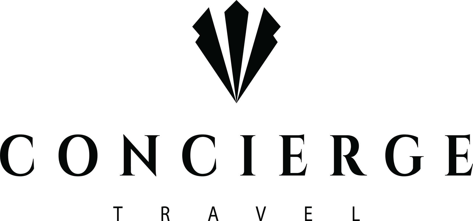 A black and white logo for concierge travel