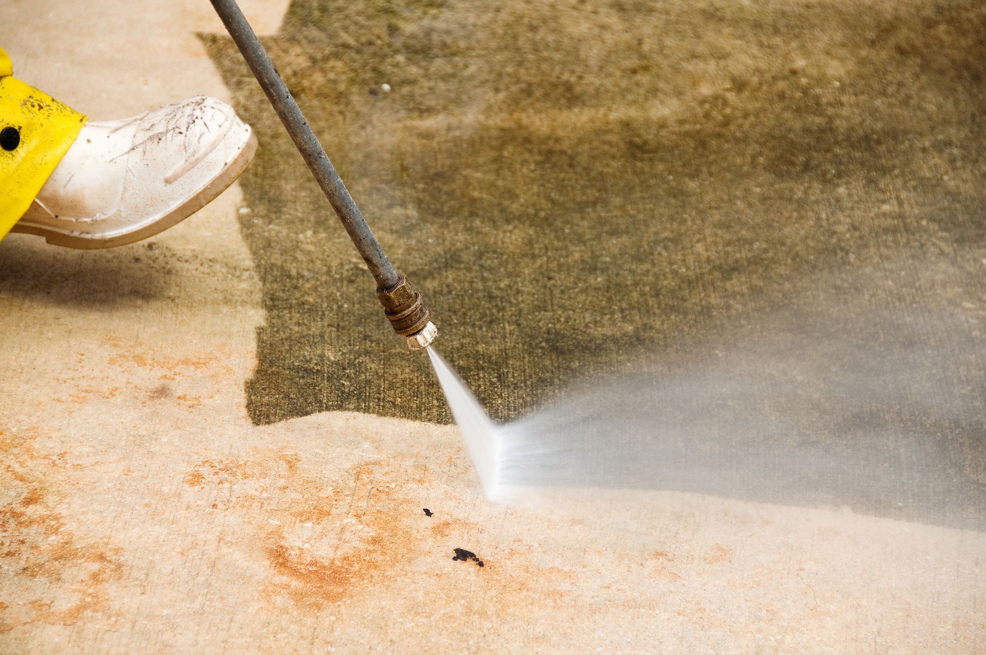 Pressure Washer Nozzle Sprays Water — Pressure Perfect Cleaning Solutions in Queanbeyan, NSW