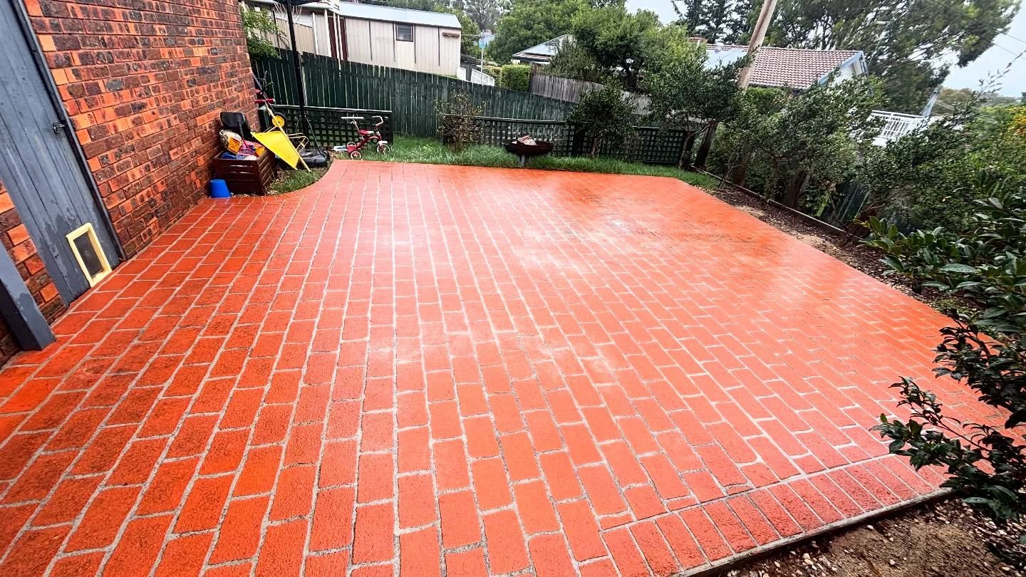 Bright Red Brick Patio Adjacent — Pressure Perfect Cleaning Solutions in Symonston, ACT