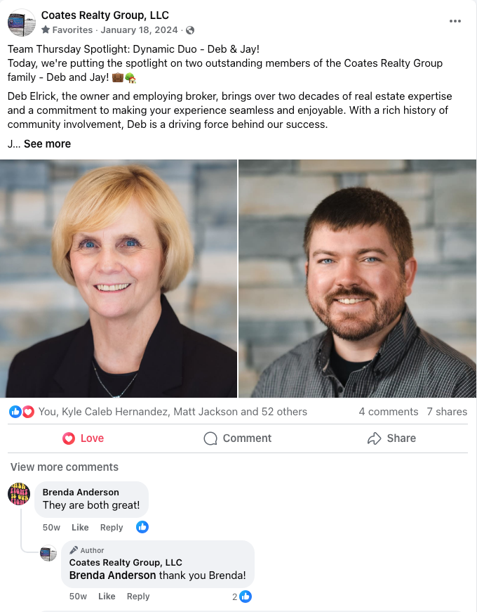 Facebook post with two headshots and a caption about a candidate for Catskill town supervisor