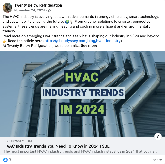 HVAC ducts with text “Industry Trends in 2024” on a blue-green industrial graphic