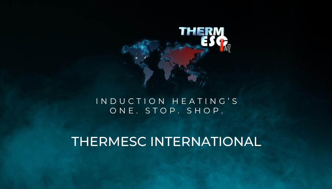 ThermEx logo over a blue world map with the text “Induction heating’s one-stop shop” and “Thermec International”