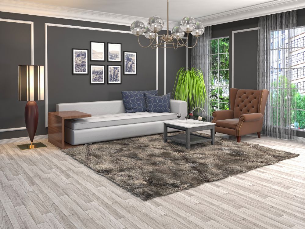 A Living Room With a Couch, Chair, Coffee Table and Rug — Taggerts Discount Carpets & Vinyls In California Gully, VIC