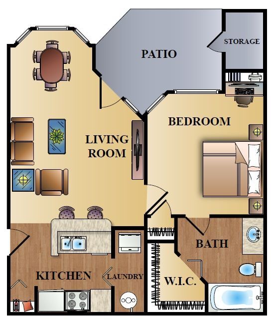 A1 Mount Vernon  Floor Plan — boise apartments for rent