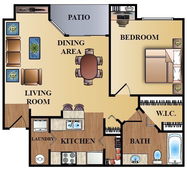 A2 Monticello Floor Plan — boise apartments for rent