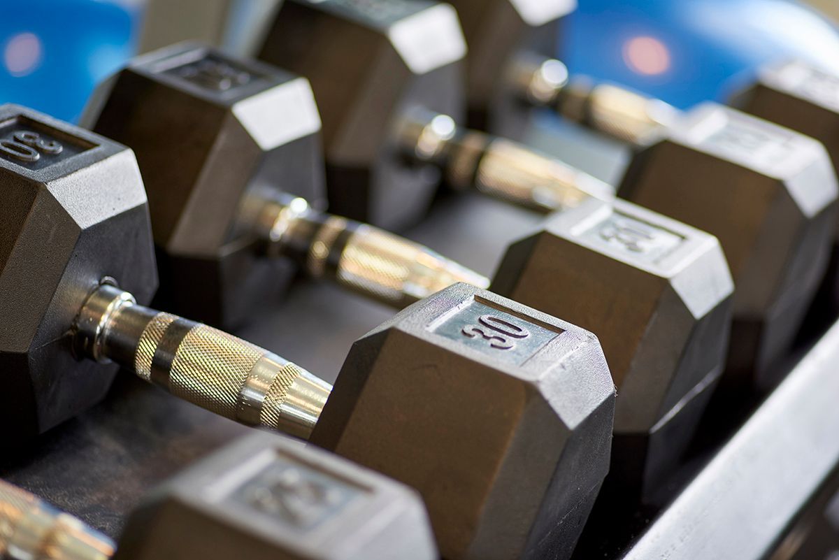 Row of hexagonal dumbbells — Apartments Boise Idaho
