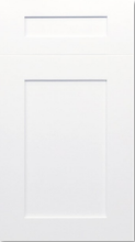White door with two recessed rectangular panels on a plain background