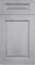 Gray paneled interior door with rectangular raised panels
