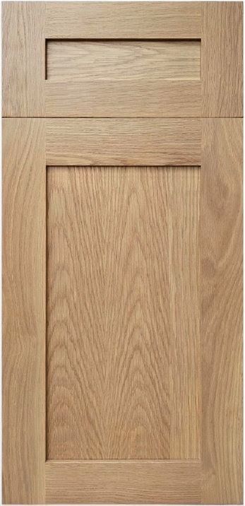Light oak wooden cabinet door with rectangular recessed panels