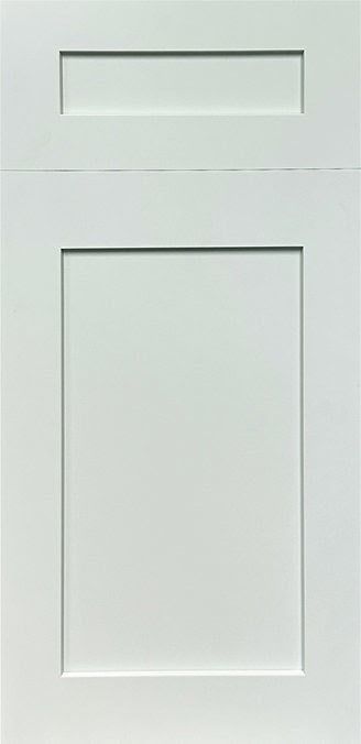White paneled door with a rectangular inset at the top and a larger central panel