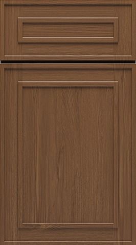 Wooden cabinet front with a small top drawer and a larger lower door.
