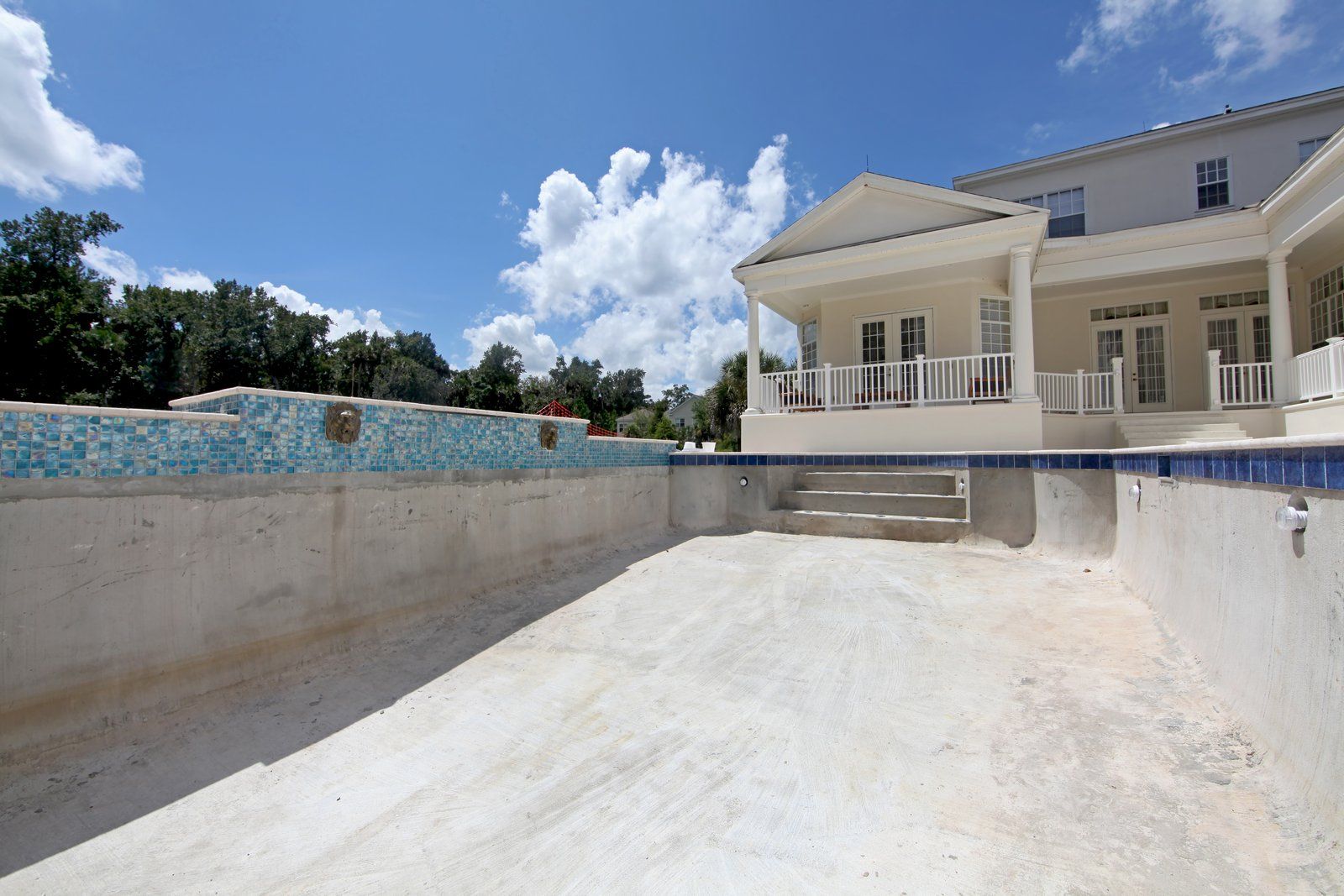 a newly construct swimming pool