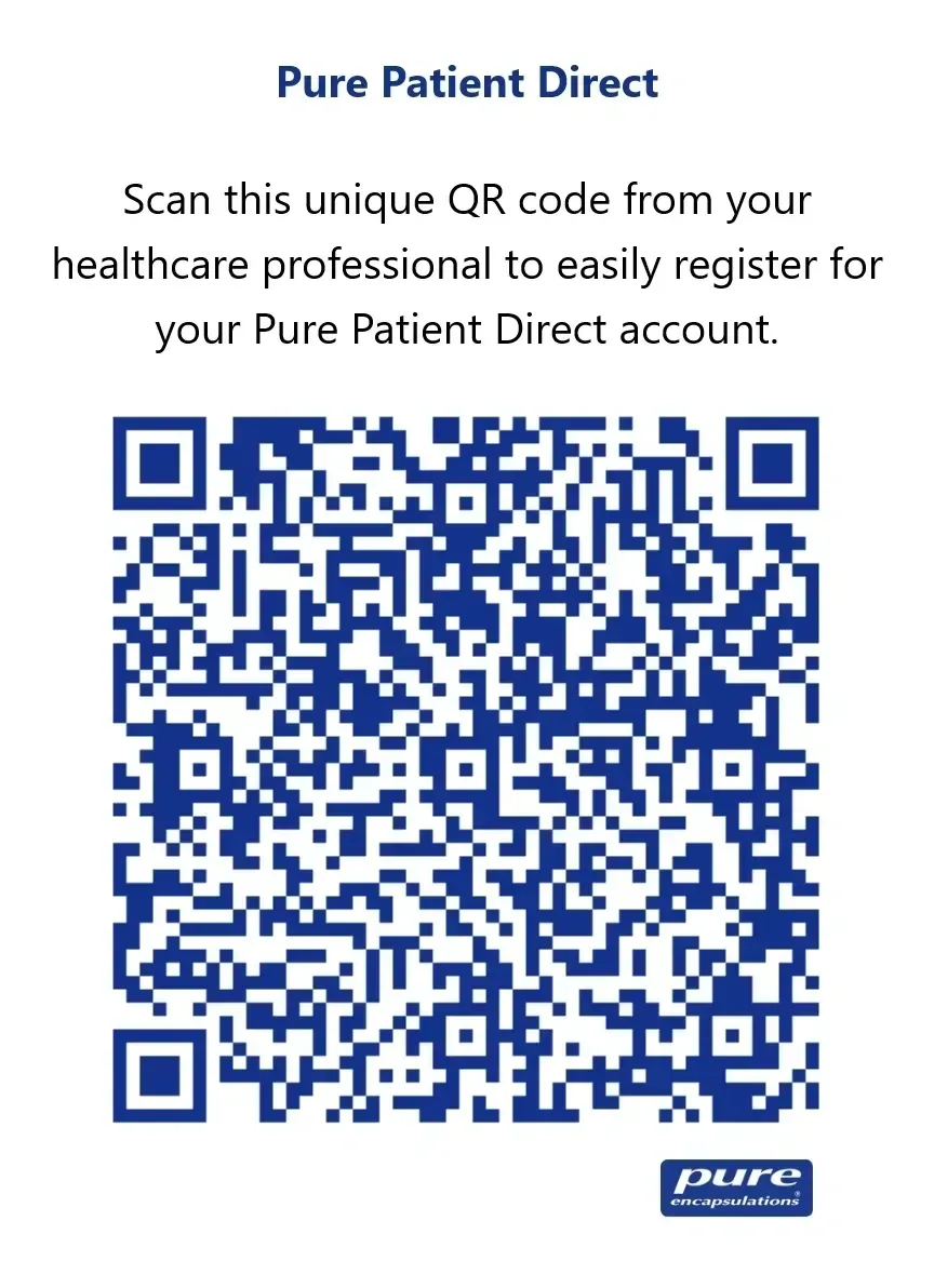 Pure Patient Direct QR code for healthcare provider account registration with blue logo and text