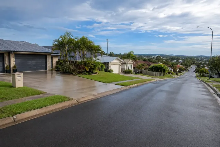 View of Townsville street after recent rain.
