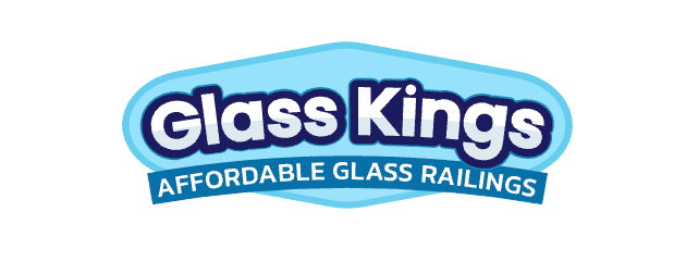 Logo for Glass Kings featuring text in a blue and white design, including 
