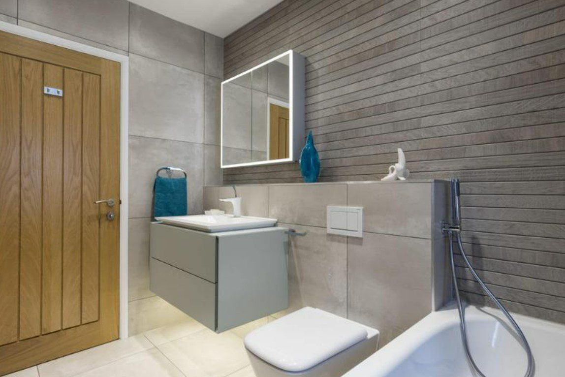 picture of a new commercial bathroom suite fitted by Plumbers Sheffield