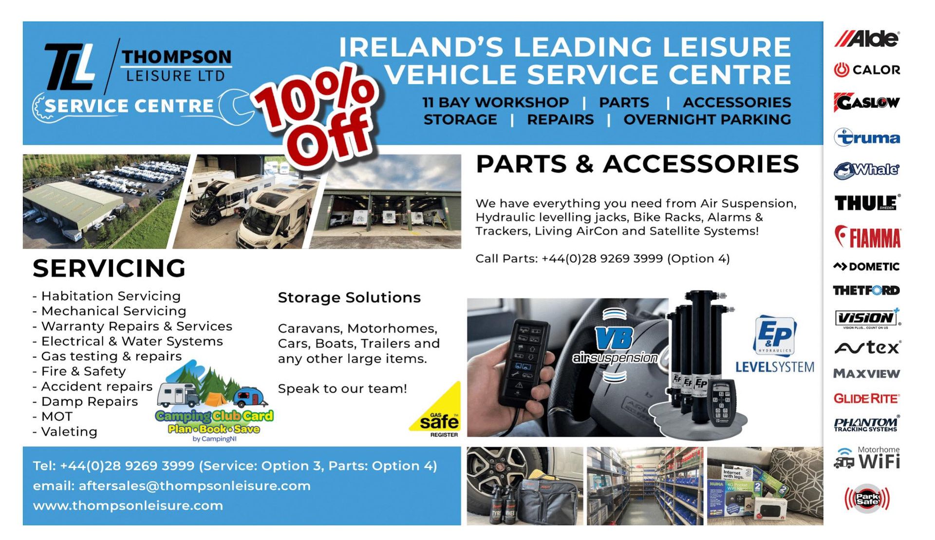 Thompson Leisure Main Sponsor Camping Club Card by CampingNI members discount