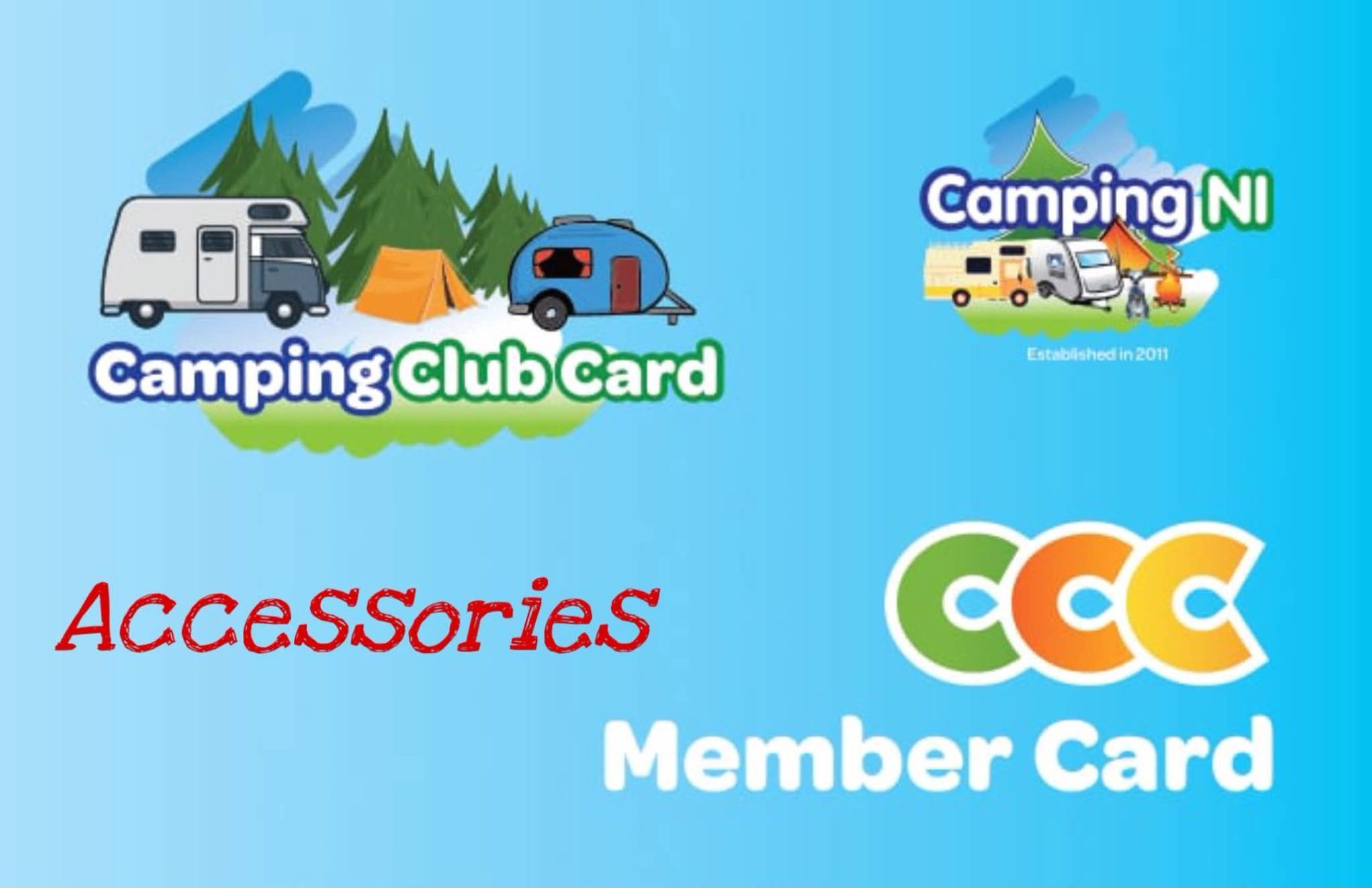 Club discounts on services & accessories CampingNI Club discounts on accessories Camping Club Card by CampingNI