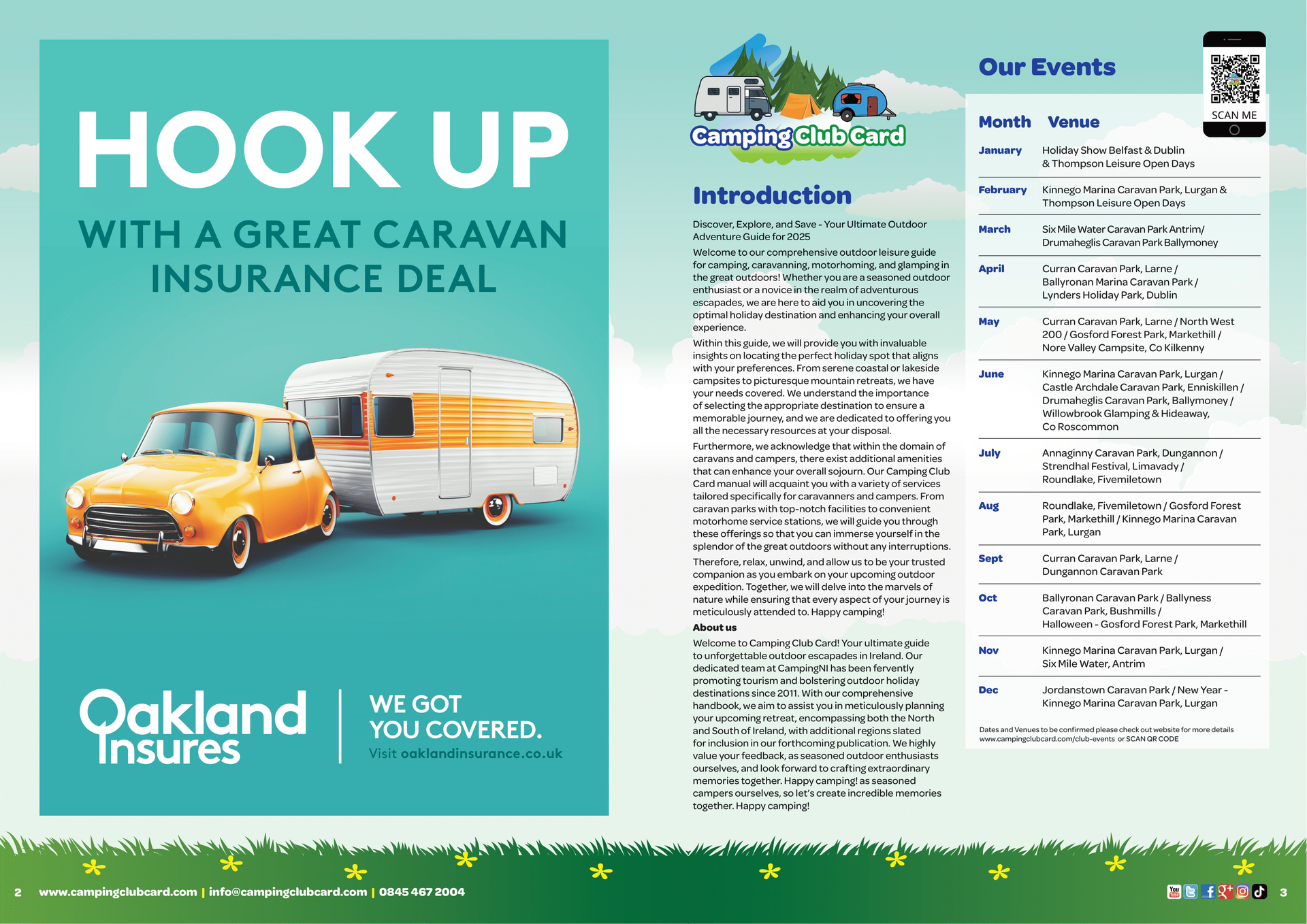 Camping Club Card by CampingNI guide 2025 full page ad