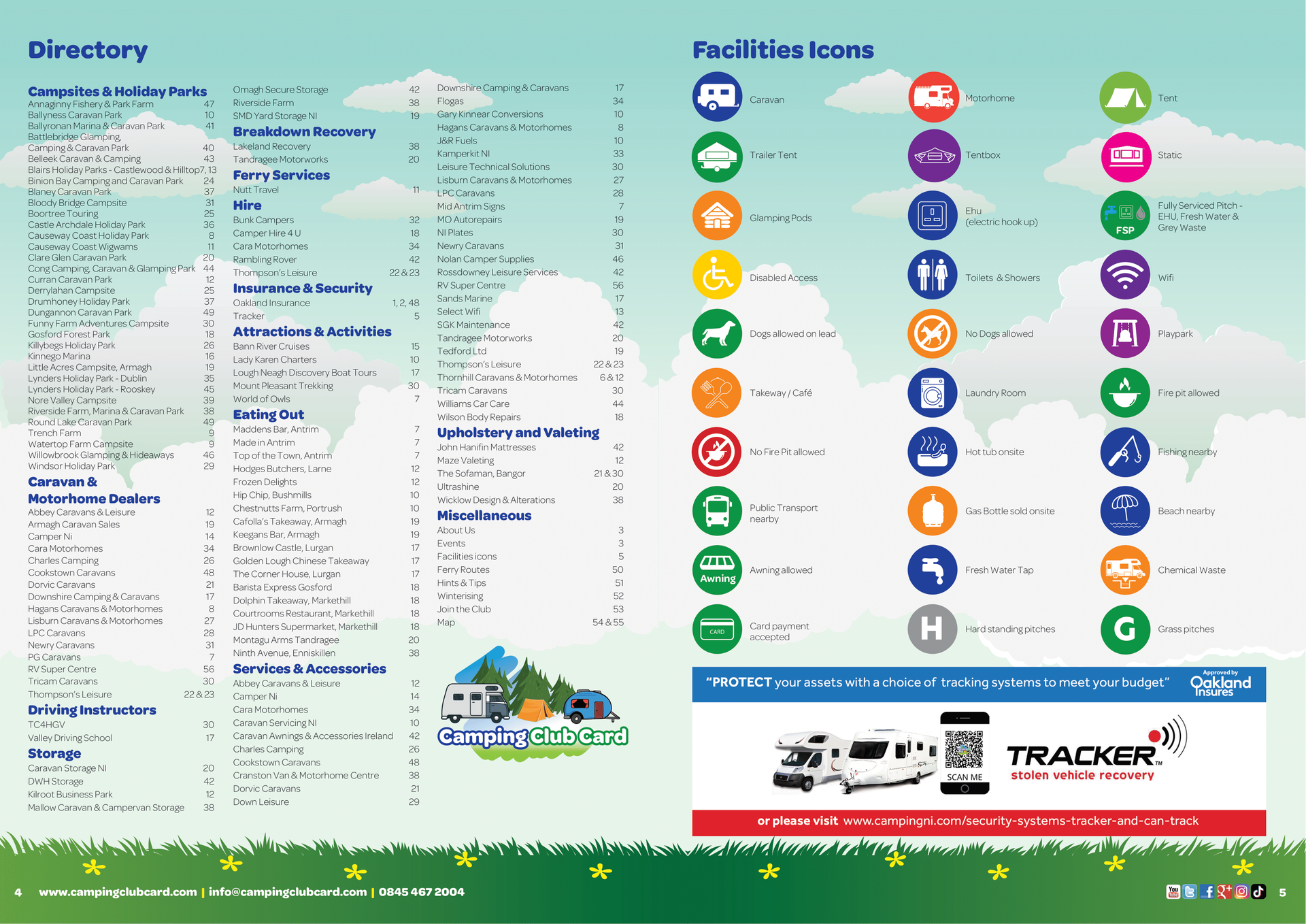 Camping Club Card by CampingNI guide 2025 directory