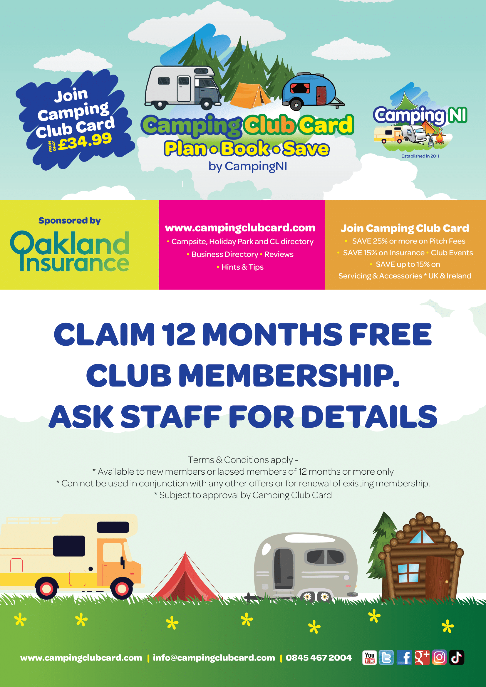 Free 12 months club membership - Camping Club Card
