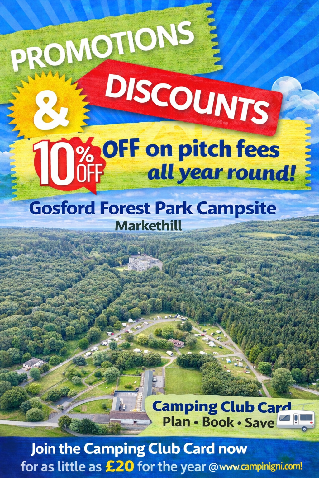 Gosford Forest Park, Markethill - Camping Club Card by CampingNI Gosford Forest Park, Markethill - Camping Club Card by CampingNI