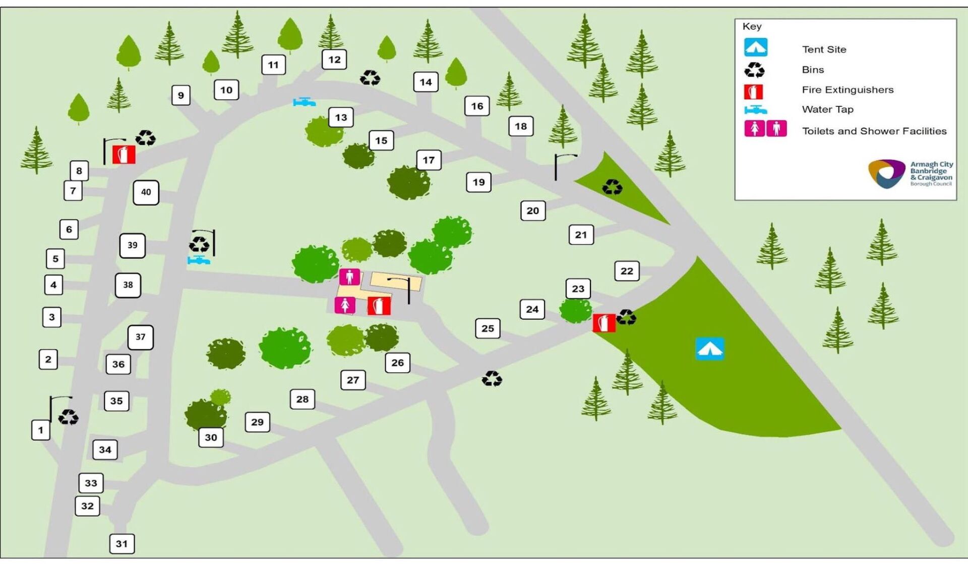 Main site map Gosford Forest Park CampingNI Main site map Gosford Forest Park CampingNI