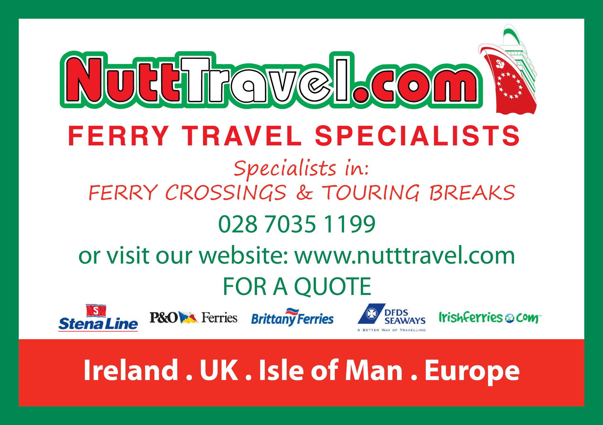 Nutt Travel Ferry Specialists CampingNI