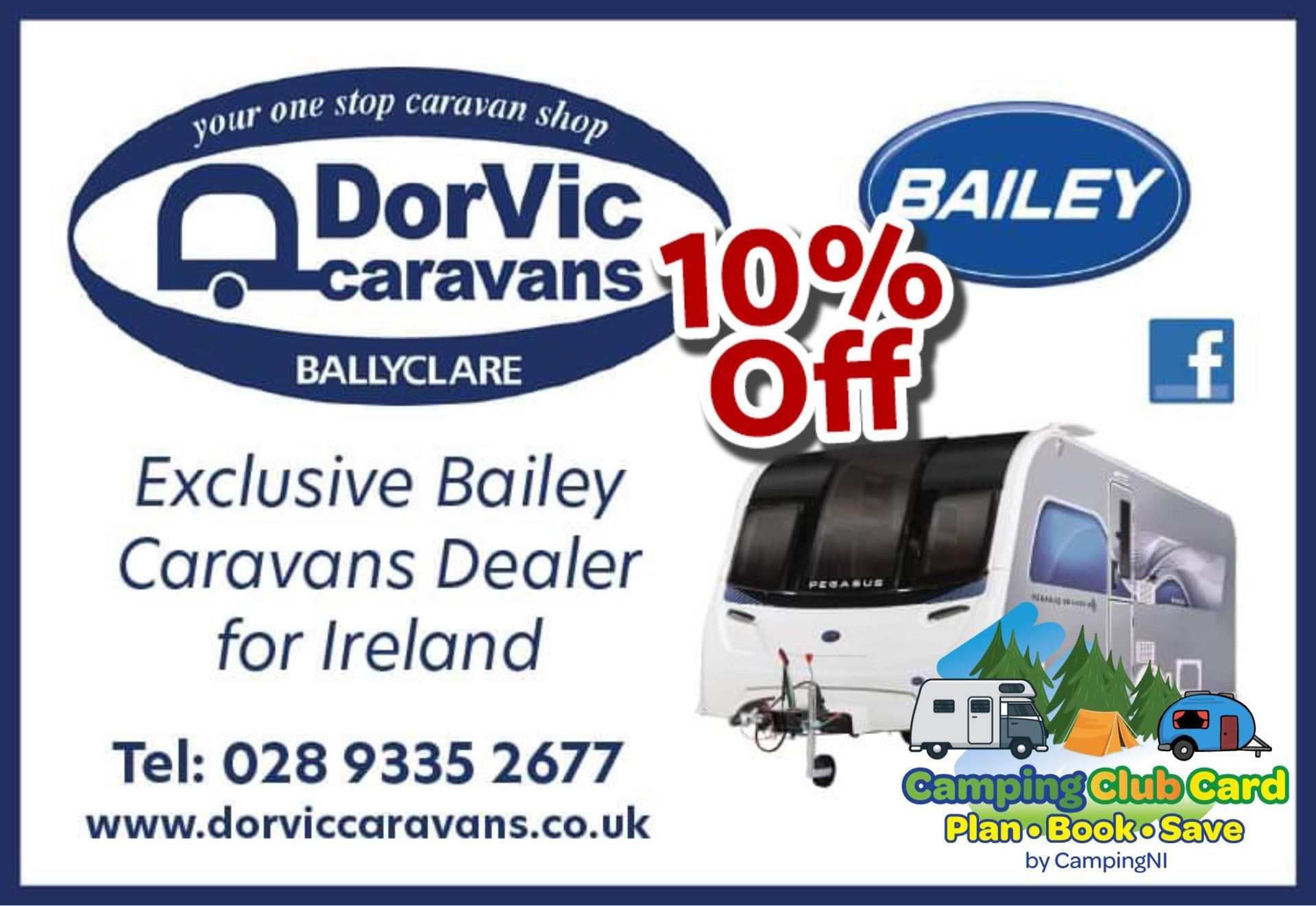 Dorvic Caravans Camping Club Card by CampingNI members discount