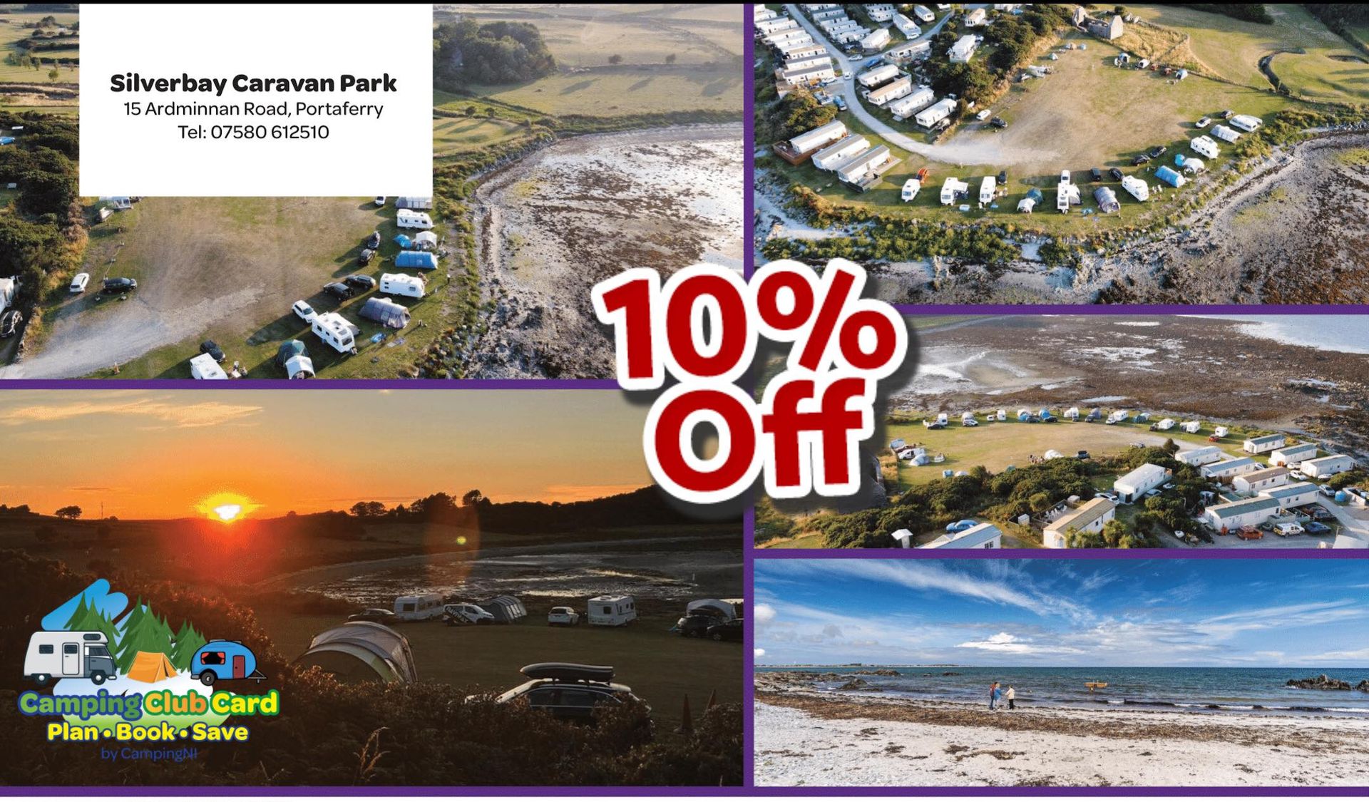 Silverbay Caravan Park Camping Club Card by CampingNI members discount