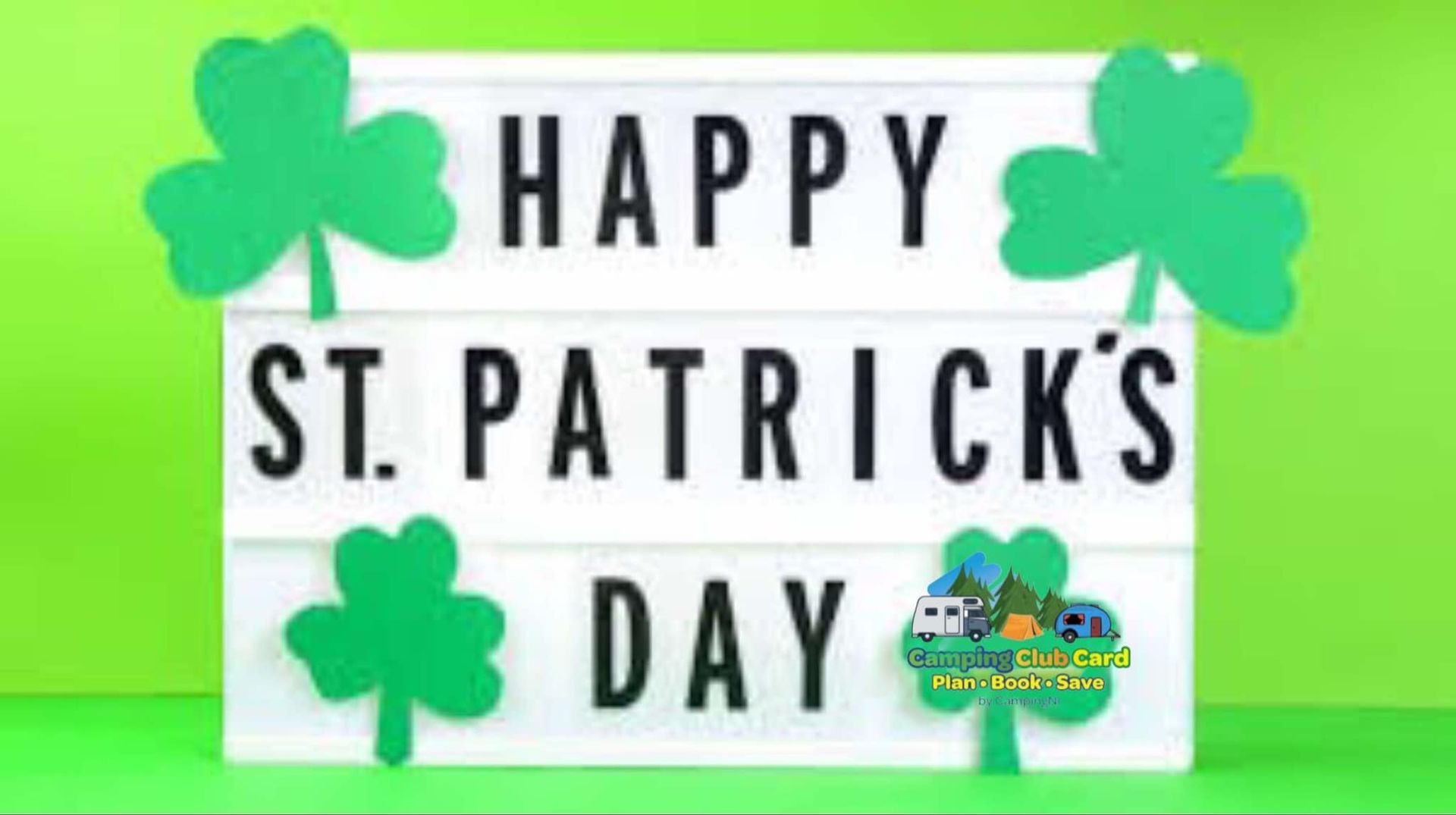 St Patricks Weekend availability Camping Club Card by CampingNI