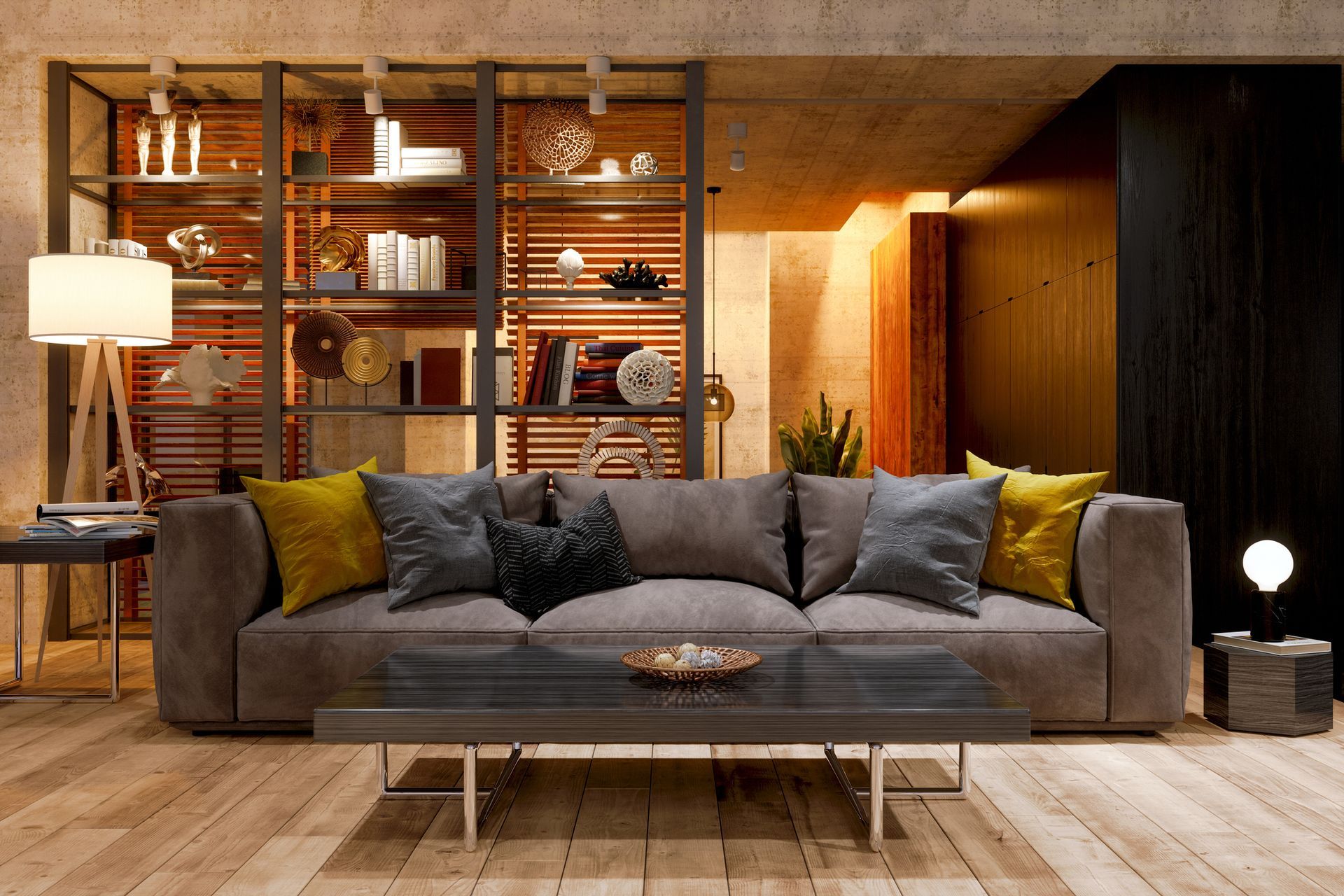 A living room with a couch and a coffee table. A living room with a couch and a coffee table.