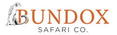 Logo of Bundox Safari Co. with a cheetah illustration and text in brown and black.
