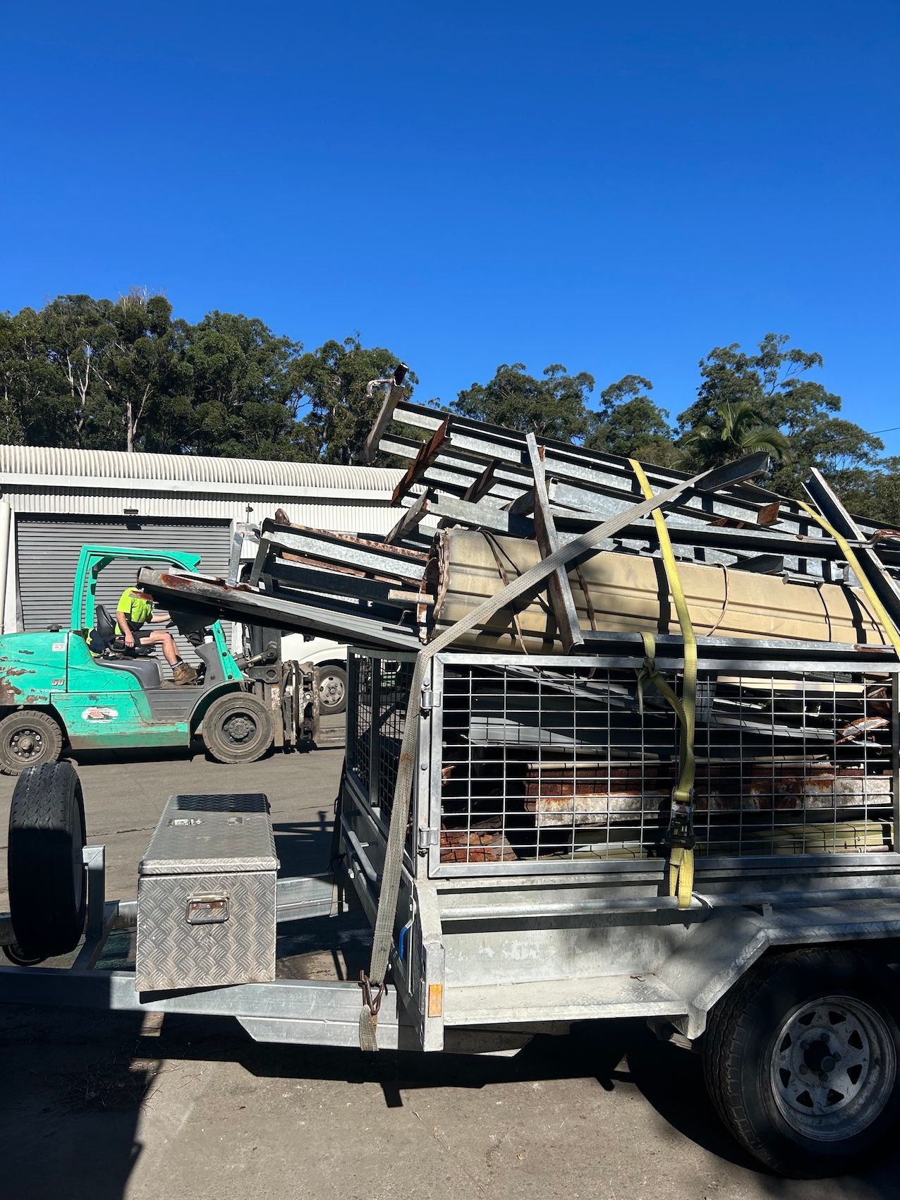 A Pile of Metal Scrap In A Trailer Arriving At Our Depot — H & H Metal Recycling In Kunda Park, QLD
