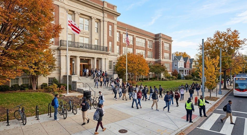 Washington DC public school building partnering with the Eisenhower Foundation.