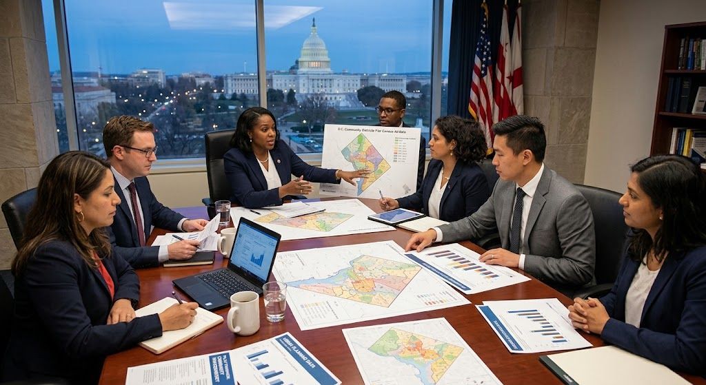 Local lawmakers and researchers reviewing racial inequality research in Washington DC