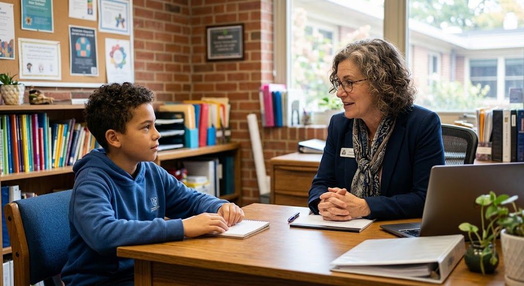 Counselor delivering wraparound support in full-service community schools DC.
