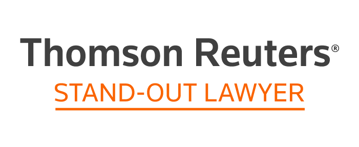 The logo for thomson reuters is a stand-out lawyer.