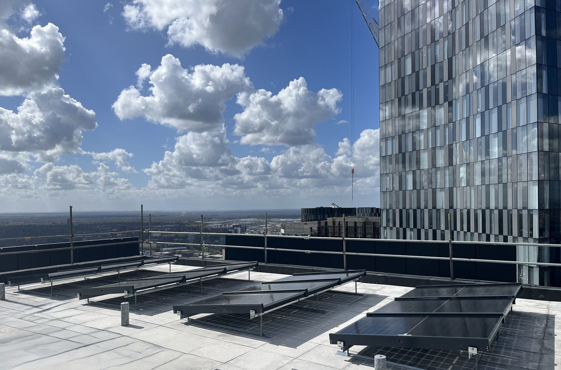 tall building manchester city centre solar install
