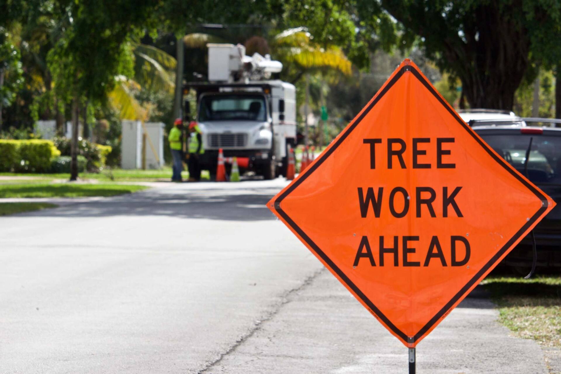 Tree Work Ahead Sign — Madison, WI — Reliable Tree & Landscape Services