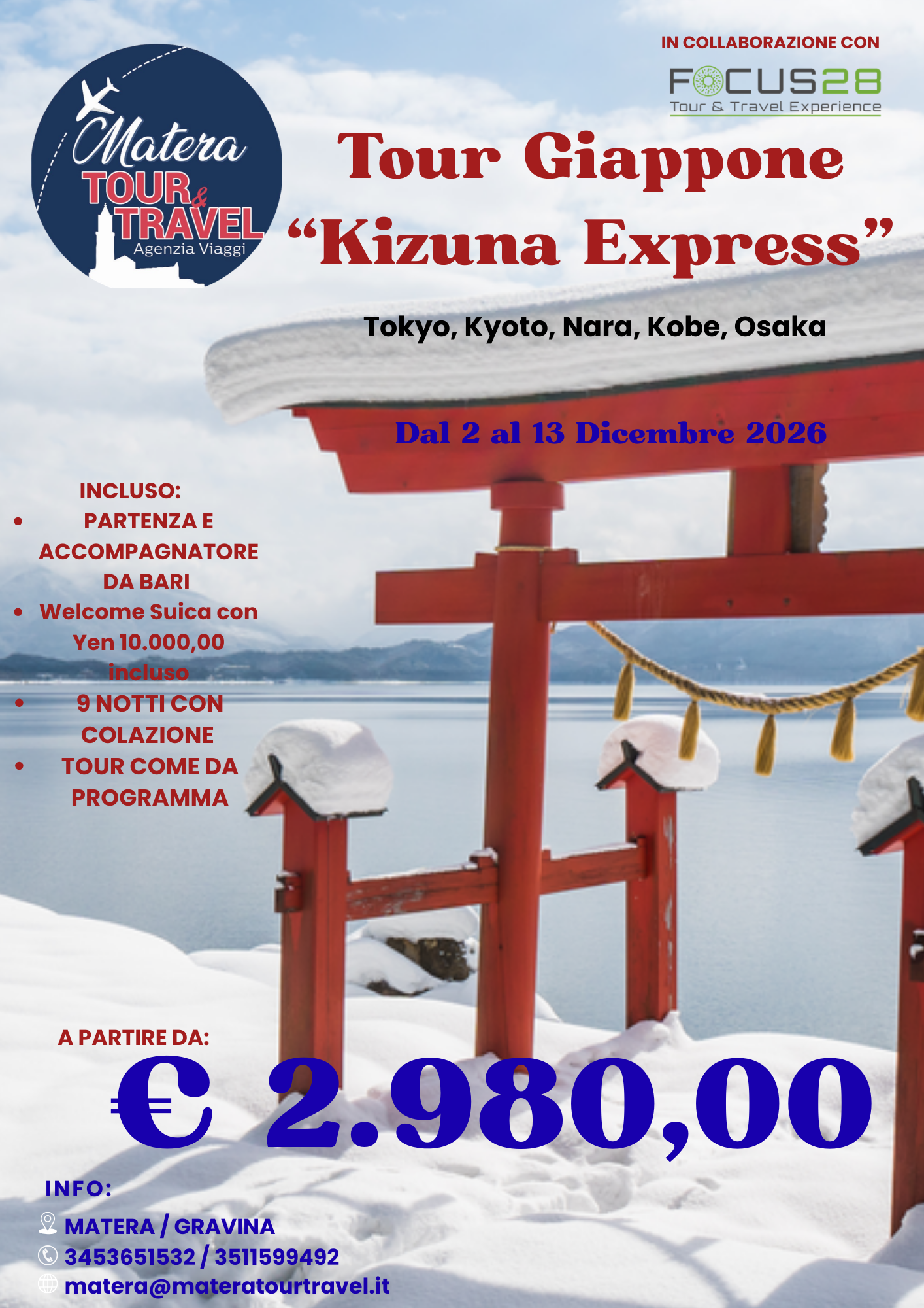 TOUR GIAPPONE 2026 ?? ??⛩️
Decidi tu in quale periodo partire
Noi ti accompagniamo in questo fantastico viaggio Orientale !
3 periodi disponibili
Ti aspettiamo!!