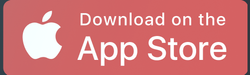 Apple App Store download badge on a red background with white Apple logo and text
