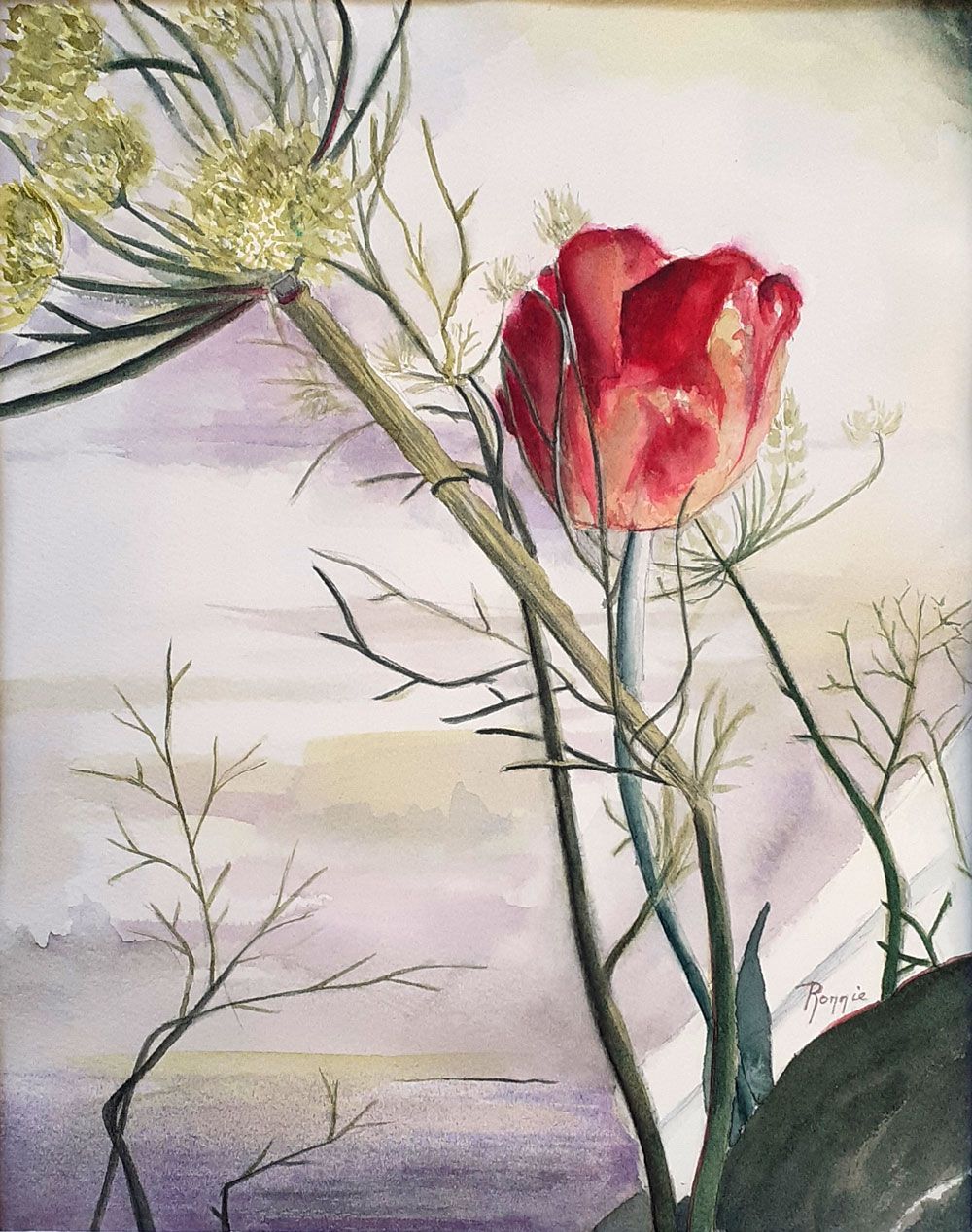 Aquarel: Fluistering van een landschap