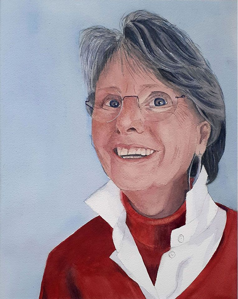 Aquarel zelfportret 2
