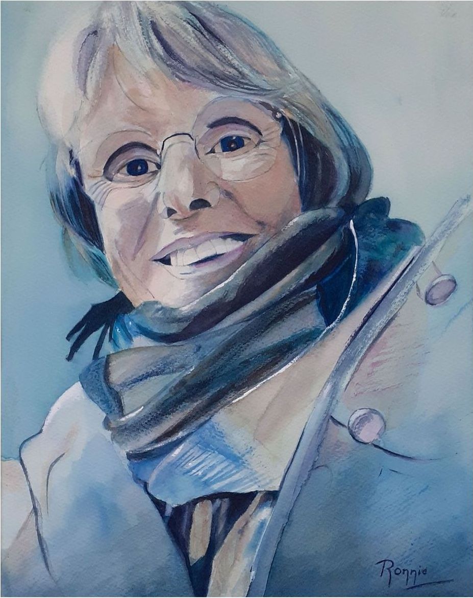 Aquarel: Zelfportret