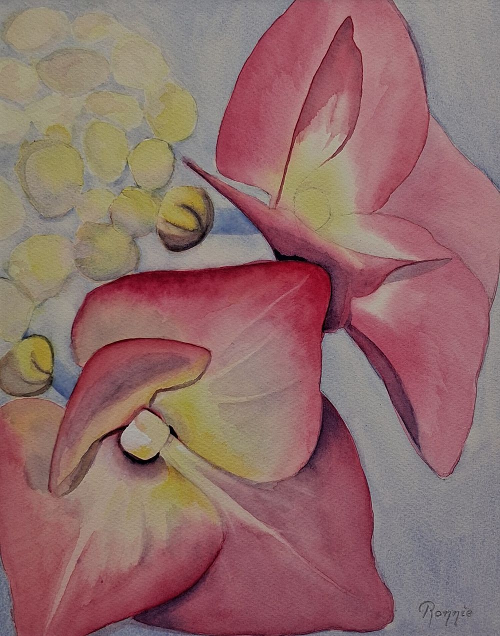 Inner Bloom semi abstract aquarel van een bloem