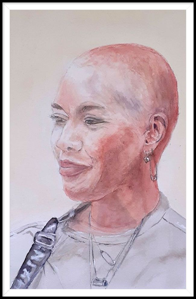 Aquarel: portret van een vrouw