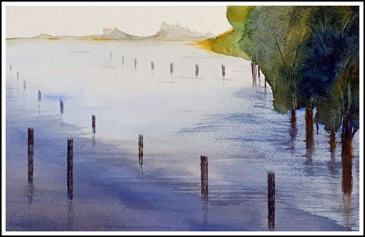 Aquarel: overstroming
